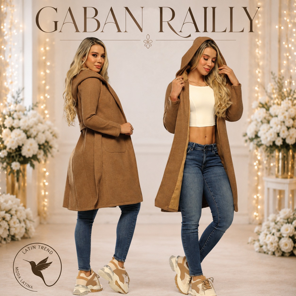 Gabán tabaco con capota de Latin Trend